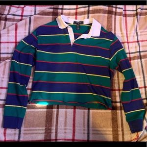 Long sleeve shirt and into a crop top